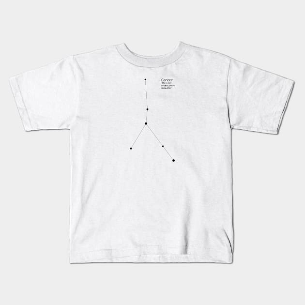 Cancer Zodiac Constellation Kids T-Shirt by Constellations